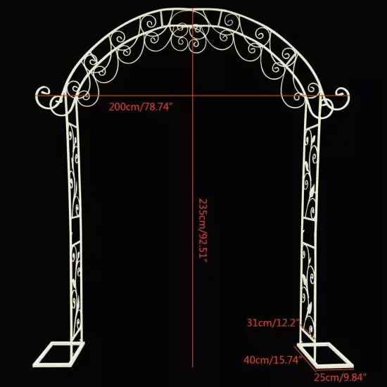Wedding Arch Garden Backdrop Metal Flower Stand Flower for Birthday Decor 7.7Ft {3}