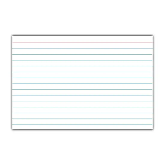Index Cards, 4" x 6", White, Ruled, 50 Per Pack, 10 Packs {5}