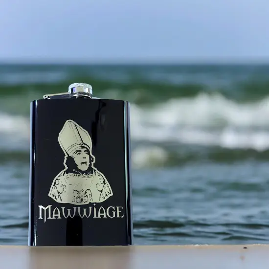 8oz BLACK Mawwiage Flask {4}