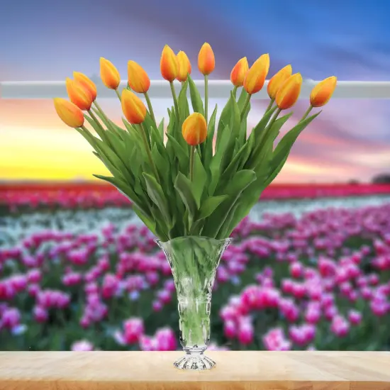 24-Pack: Real Touch Orange Tulip Bud Stem, Floral Home by Artificial Flowers {4}