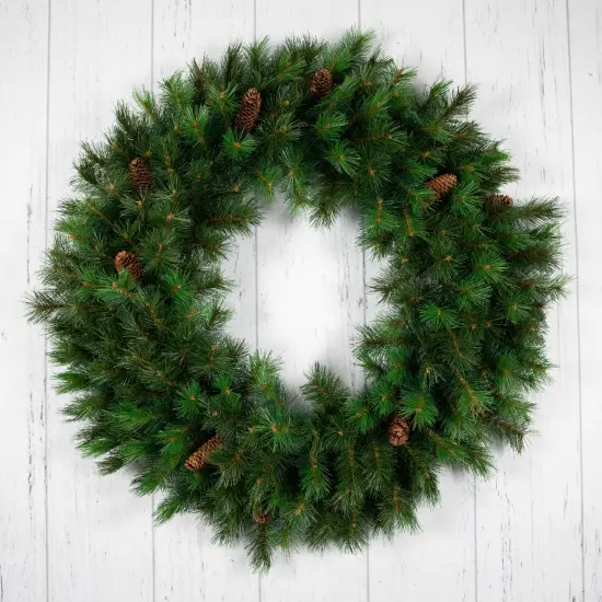 Northlight Royal Oregon Pine Artificial Christmas Wreath with Pinecones - 48" - Unlit Green {6}