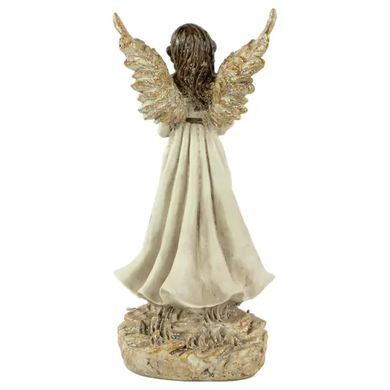 Northlight 11" White Serene Angel with Dove Figure {6}