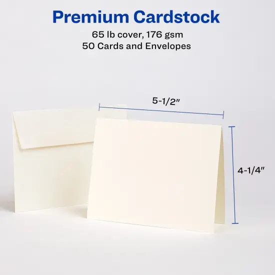 Avery Printable Note Cards, 4.25" x 5.5", Two-Sided Printing, Matte White, 2 Pack, 100 Cards Total (5813) {4}