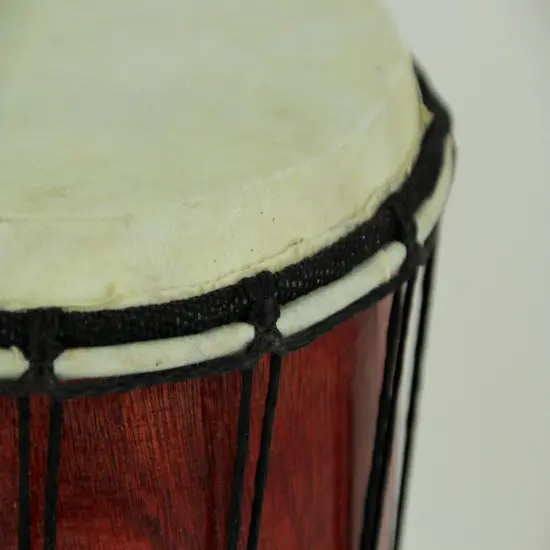 12 Inch Tall Carved Elephant Djembe Drum 6.5 Inch Diameter {4}