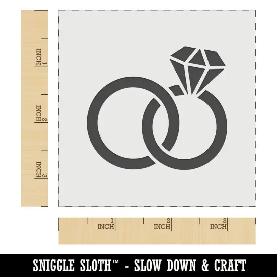 Wedding Rings with Diamond Overlapping Wall Cookie DIY Craft Reusable Stencil {6}