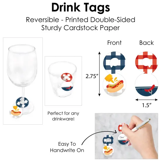 Big Dot of Happiness Fire Up the Grill - Summer BBQ Picnic Party Paper Charger and Table Decorations - Chargerific Kit - Place Setting for 8 {7}