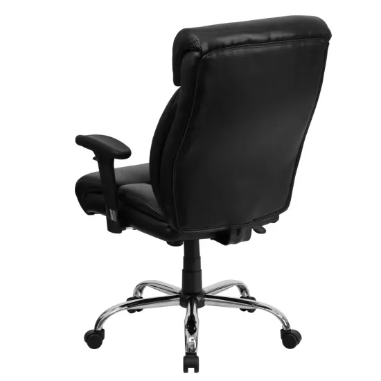 Emma and Oliver 400 lb. Big & Tall High Back Full Headrest Ergonomic Office Chair with Arms Black Fabric {8}