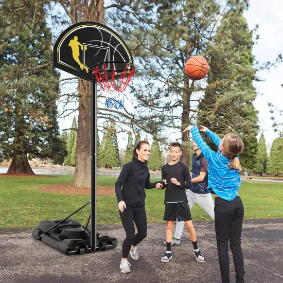 Costway 4.25-10FT Portable Adjustable Basketball Goal Hoop System with 2 Nets Fillable Base {2}