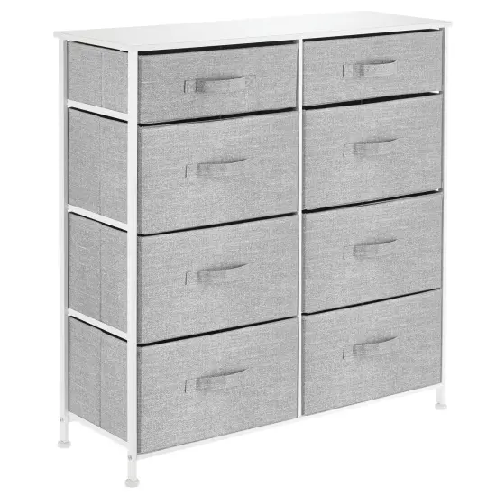 mDesign Tall Storage Dresser Furniture with 8 Slim Fabric Drawers {5}
