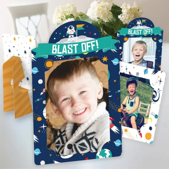 Big Dot of Happiness Blast Off to Outer Space - Rocket Ship Baby Shower or Birthday Party 4x6 Picture Display - Paper Photo Frames - Set of 12 {1}