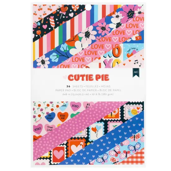 American Crafts Paper Pad 6"X8" 36/Pkg-Cutie Pie {1}