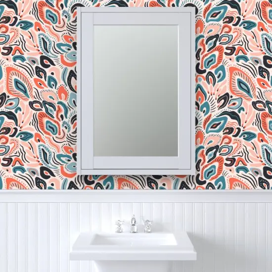 Peel & Stick Wallpaper 2FT Wide Animal Print Abstract Insect Butterflies Wing Custom Removable Wallpaper by Spoonflower {6}