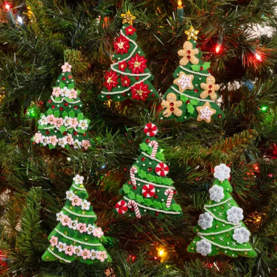Bucilla Felt Ornaments Applique Kit Set Of 6-Festival Of Trees {4}