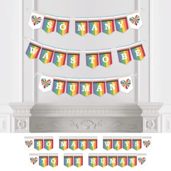 Big Dot of Happiness So Many Ways to Be Human - Pride Party Bunting Banner - Party Decorations {1}