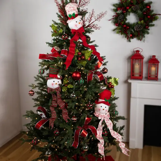 Northlight Plush Snowmen in Hats Christmas Ornaments - 12.5" - Set of 3 Red {3}