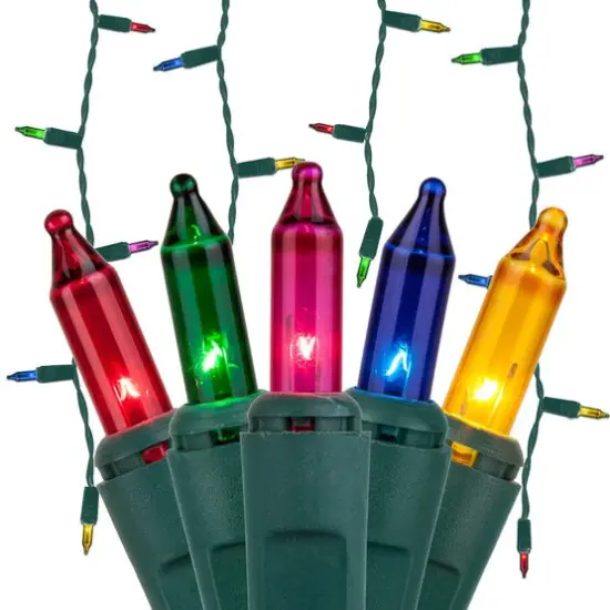 150 Multicolor Mini Icicle Light Set, Green Wire {1}