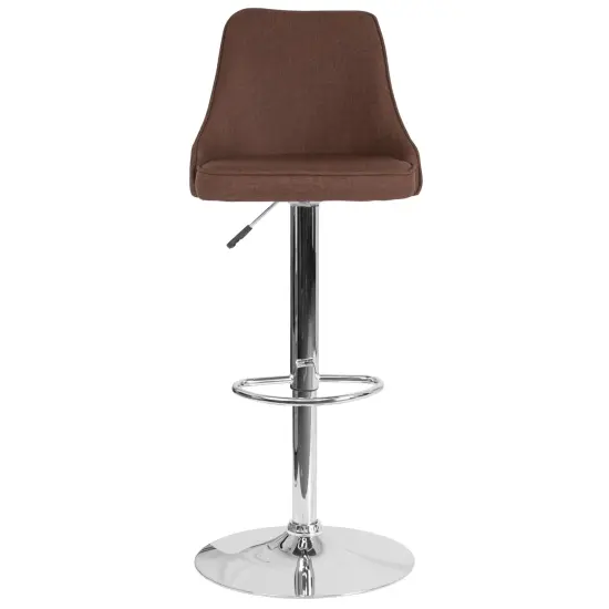 Emma and Oliver Contemporary Adjustable Height Barstool Black Fabric {7}