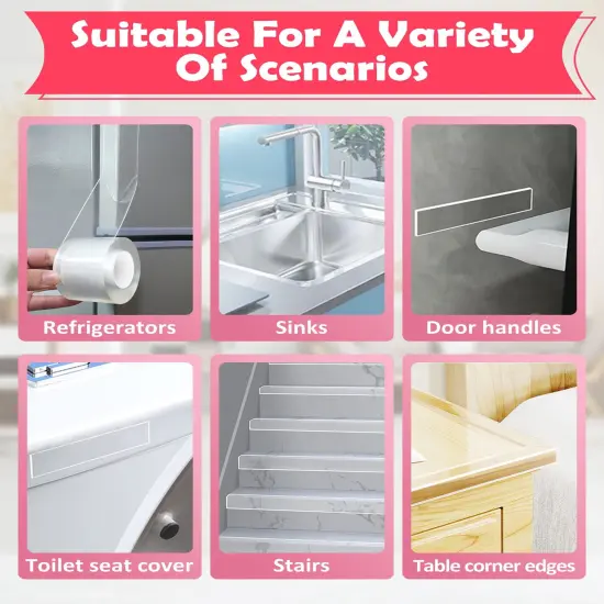 Baby Proofing, Clear Edge Protector Strip, Soft Corner Protectors for Kids, Baby Child Safety Corner Guards for Furniture Against Sharp Corners for Tables, Drawers, Sink, Wall 0.8in x 32.8ft {6}