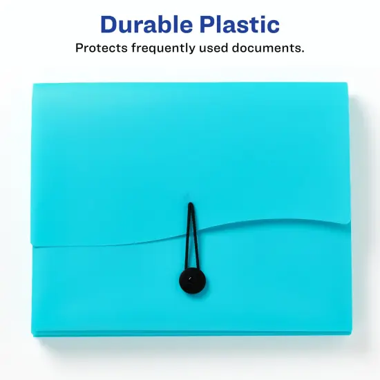 Avery Slide & View Expanding File Folder, 6 Pockets, Letter Size, 1 Aqua Folder (73544) {6}