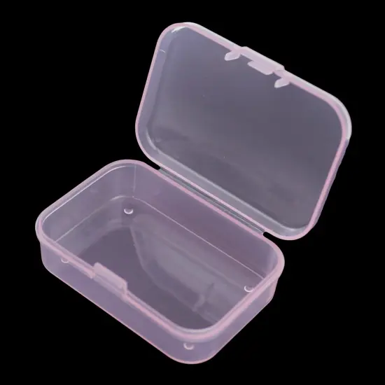 30 Pieces Mini Rectangular Plastic Boxes Empty Storage Organizer Containers with Hinged Lids for Small Items and Other Craft Projects (Pink, 2.6 x 1.8 x 0.8 inch) {4}