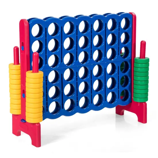 Jumbo 4-to-Score Giant Game Set with 42 Jumbo Rings and Quick-Release Slider Red {3}
