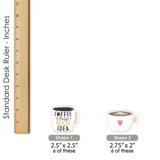 Big Dot of Happiness But First, Coffee - DIY Shaped Cafe Themed Party Cut-Outs - 24 Count {6}