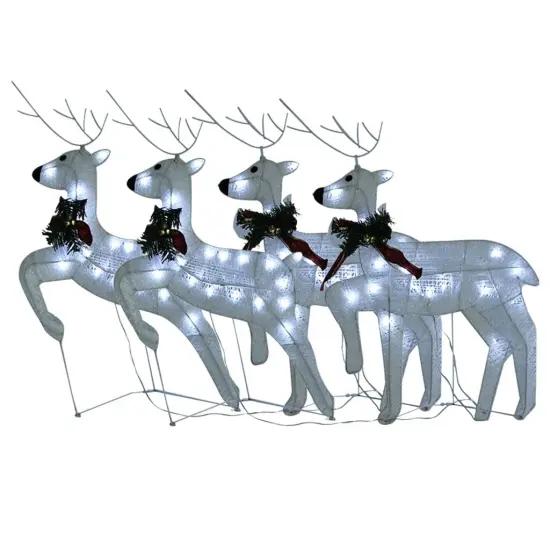 4 pcs Christmas Reindeers with 80 LEDs White {2}