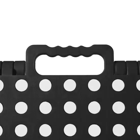 Casafield 16" Folding Step Stool with Handle, Black - Portable Collapsible Small Plastic Foot Stool for Adults - Use in the Kitchen, Bathroom and Bedroom {4}