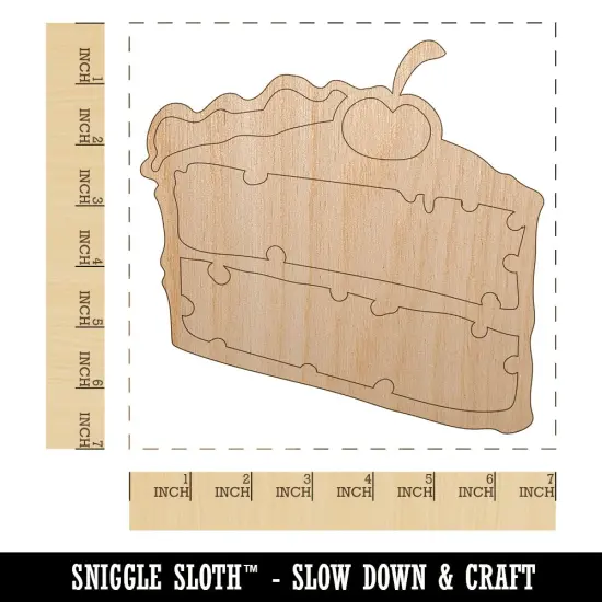 Slice of Cake Unfinished Wood Shape Piece Cutout for DIY Craft Projects {1}
