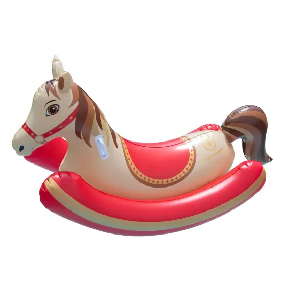 Swimline Hobby Horse Rocker Inflatable Swimming Pool Ride-On Float - 81" Brown {1}