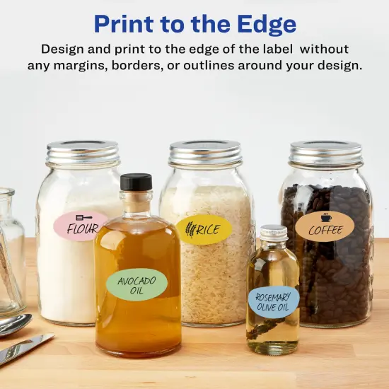 Avery Matte White Oval Labels, 1" x 2" {3}