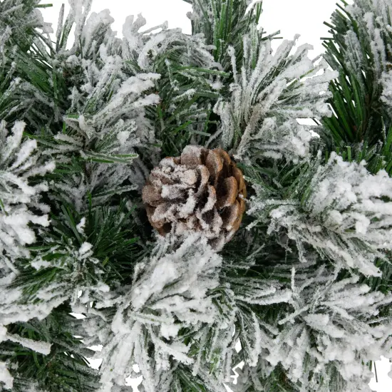 Northlight Flocked Angel Pine and Pine Cones Artificial Christmas Garland - 6.75' x 12" - Unlit Green {6}