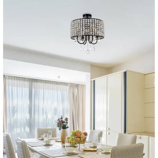 Elise 17 inch flush mount in black {2}