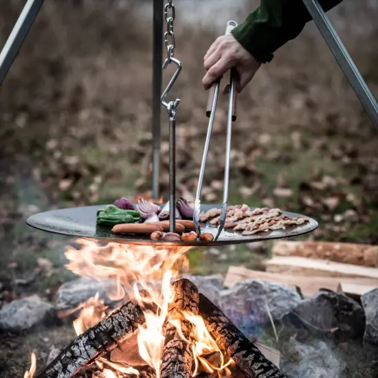 Petromax BBQ and Coal Tongs for Kitchen or Campfire, for Indoor and Outdoor Cooking, Durable Stainless Steel and Wooden Handle, 21.3 inch {6}