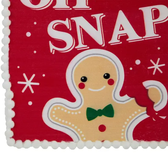 Northlight 6.25" Gingerbread Man "OH SNAP" Square Christmas Ornament Red {5}