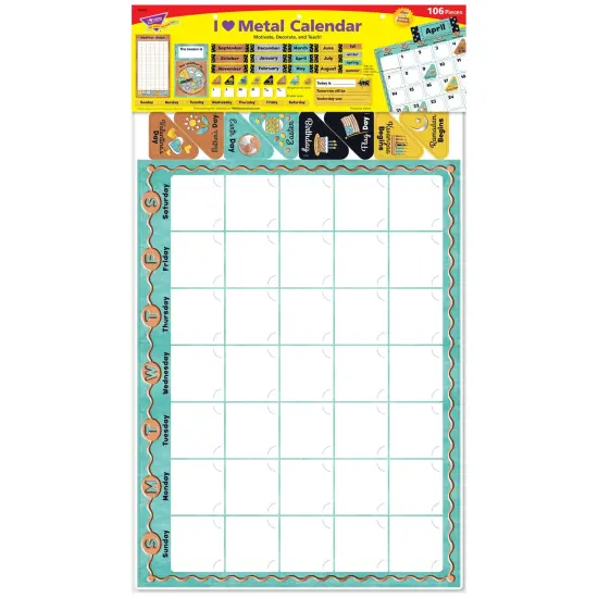 I &hearts; Metal Calendar Bulletin Board Set Per Set, 2 Sets {5}