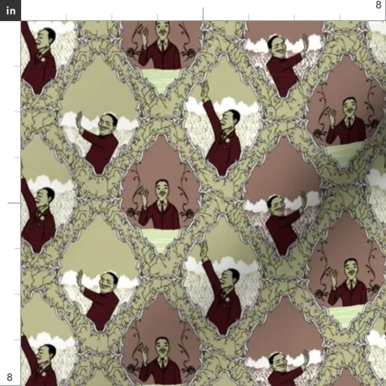 Various Fabrics by the Yard or Fat Quarter Vintage Toile Civil Rights Speech History March Washington Equality Dream Lattice Small Scale Custom Printed Fabric by Spoonflower {4}