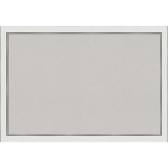 Eva Narrow Framed Corkboard, Grey Cork Eva White Silver {1}
