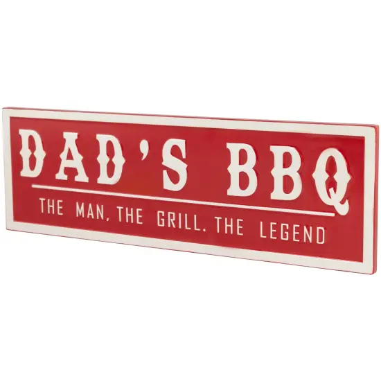 Northlight Dad's BBQ Metal Wall Sign - 23" - Red {5}