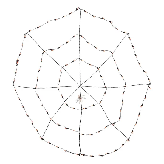 Northlight Lighted Web and Spider Halloween Decoration - 5' - Orange Lights {3}