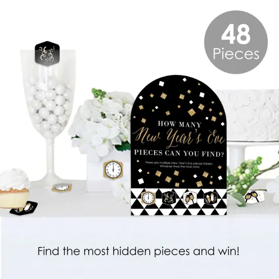 Big Dot of Happiness New Year&rsquo;s Eve - Gold - New Years Eve Party Scavenger Hunt - 1 Stand and 48 Game Pieces - Hide and Find Game {3}