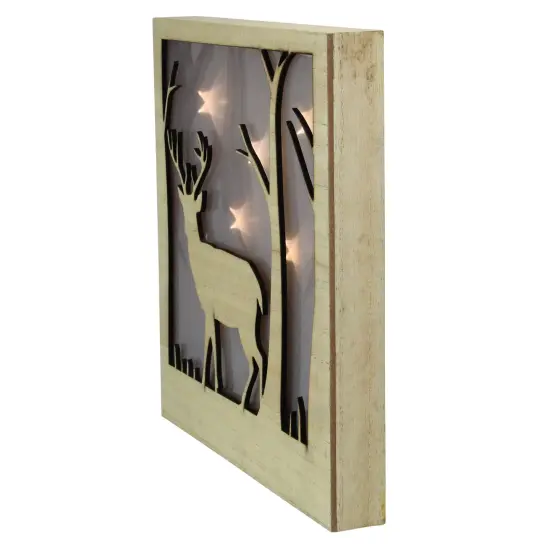 Northlight LED Lighted Deer with Stars Wooden Christmas Box - 9.75" Brown {3}