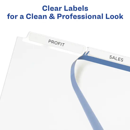 Avery 3-Tab Dividers for 3 Ring Binder, Easy Print & Apply Clear Label Strip, Index Maker Customizable White Tabs, 5 Sets (11435) {4}