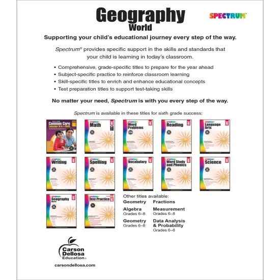 Spectrum Grade 6 Geography Workbook, Map Skills, World History and Religion, Current Events, and More, Social Studies Classroom or Homeschool Curriculum {2}