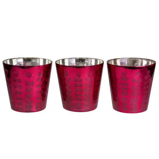Napa Home & Garden Set of 3 Purple Glass Votive Candle Holders 4" {1}