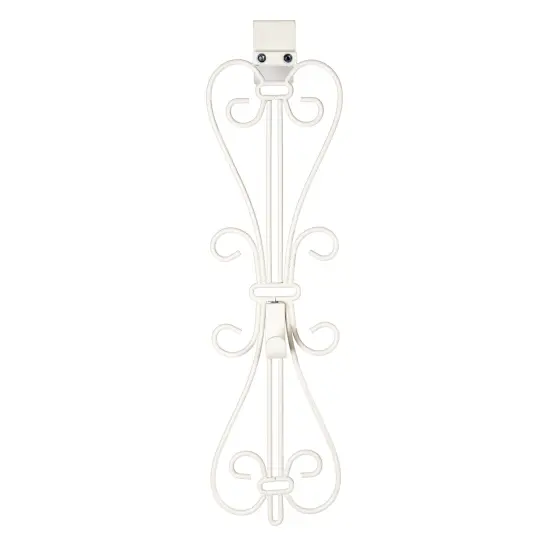 Adjustable Wreath Hanger for Door - Elegant White {3}