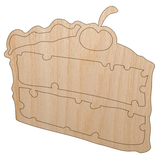Slice of Cake Unfinished Wood Shape Piece Cutout for DIY Craft Projects {7}