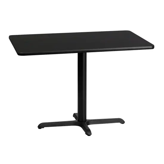 Emma and Oliver 30"x42" Rectangular Laminate Table with 23.5"x29.5" Table Height Base Black {1}