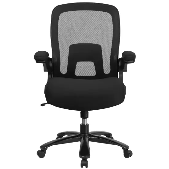 Emma and Oliver Big & Tall 500 lb. Rated Mesh Executive Ergonomic Office Chair with Lumbar Black Fabric/Mesh {3}