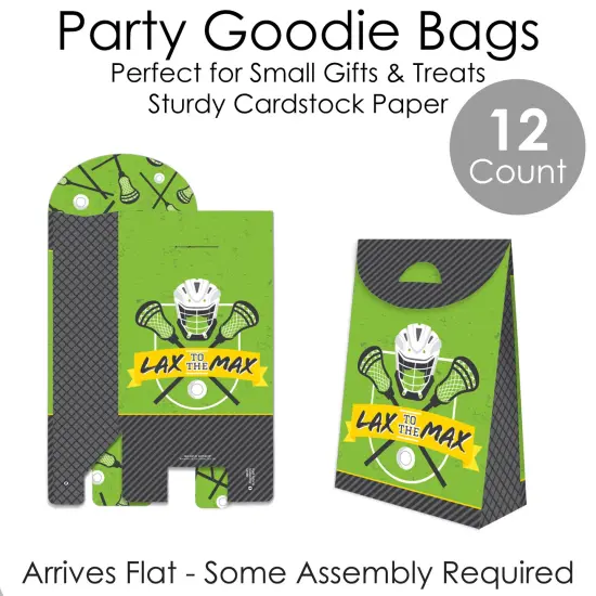 Big Dot of Happiness Lax to the Max Lacrosse Gift Favor Bags Party Goodie Boxes Set of 12 {7}